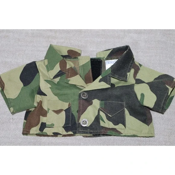 Build a Bear Clothing Shirt Jacket Camo Green Military Army - Picture 3 of 5